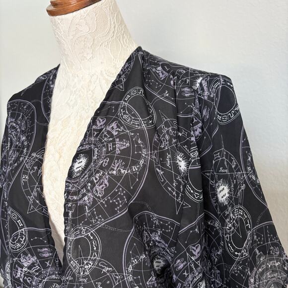 Blackheart spell circle sheer kimono cardigan gothic witchy small ( oversized ) - Picture 3 of 11